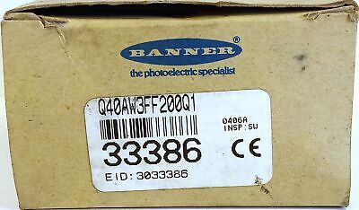 Banner Engineering Q40AW3FF200Q1 33386 20-250VAC Photoelectric Sensor