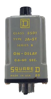 Square D 8501-JA-5T Ser B 120 V 0.6-60 Sec On-Delay Timer Relay
