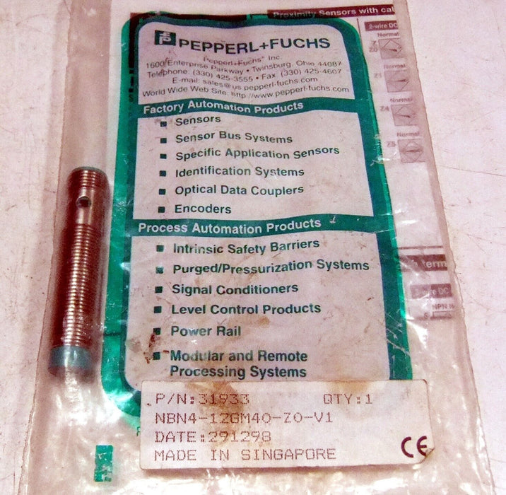 Pepperl + Fuchs NBN4-12GM40-ZO-V1 31933 Proximity Sensor