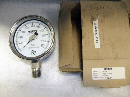 Trerice DB01024 700SS 4" Pressure Gauge 0-3000 psi 1/2NPT