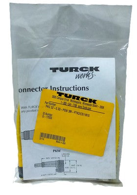 Turck PKG 3Z-0.33-PSW 3M-P7X2/CS11815 U-17933 PLC Cable