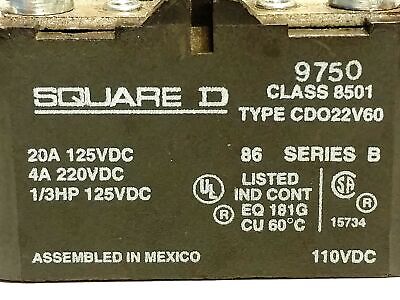 Square D 8501-CD022V60 Relay