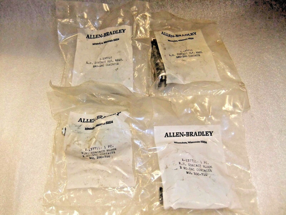Lot of 4 Allen-Bradley LH Contact Blocks X-137710 2NO 1NC