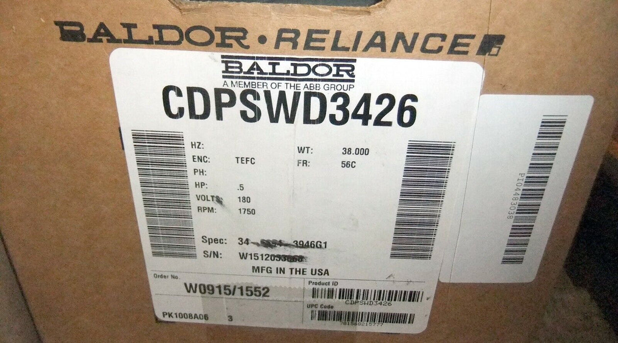 Baldor Washdown Motor .5HP CDPSWD3426