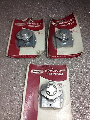LOT OF 3 DAYTON SNAP DISC LIMIT THERMOSTATS