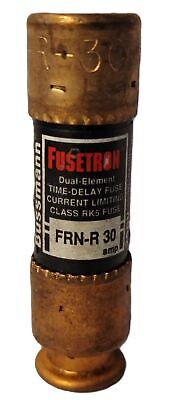 Bussmann FRN-R-30 250 V AC / 125 V DC 30 A Fusetron Time Delay Fuses - Lot of 4
