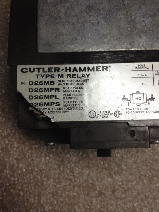 Cutler-Hammer D26MB Relay Base Assembly