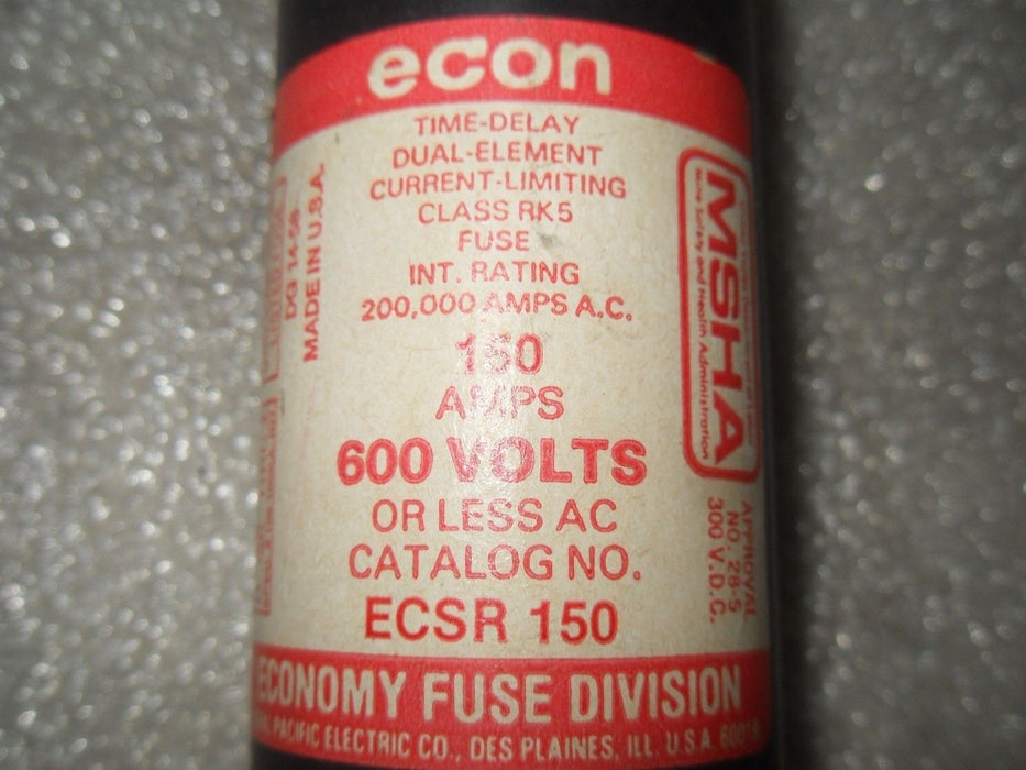 Economy Fuse ECSR 150 500VAC Time Delay Fuse