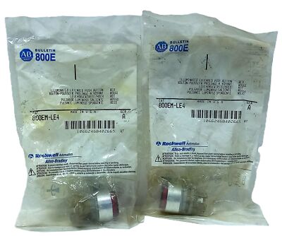 Allen-Bradley 800EM-LE4 Red Illuminated Momentary Extended Push Button