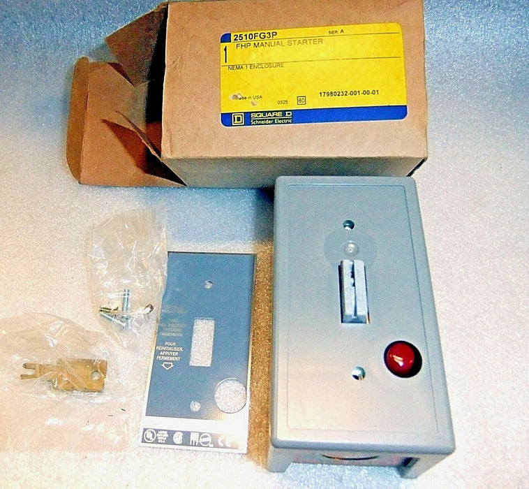 Square D 2510FG3P Manual Starter 277 VAC Red Light 1P