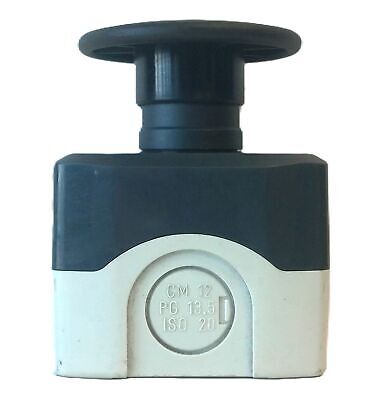 Telemecanique CM12 PG13.5 ISO20 Pushbutton Station w/ Black Mushroom Pushbutton