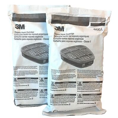 3M 6001 Respirator Organic Vapor Cartiridge - Lot of 2, Exp. 09/2026