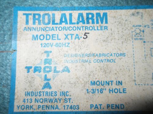 1 TROLALARM XTA-5 ANNUNCIATOR/CONTROLLER