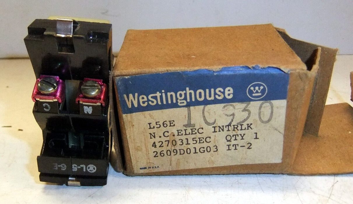 Westinghouse Electrical Interlock NC 2609D01G03