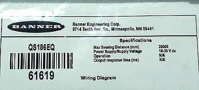 Banner Engineering QS186EQ 61619 10-30 V DC Photoelectric Proximity Sensor