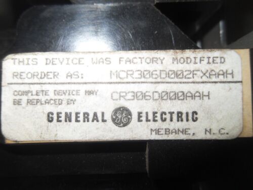 GE MCR306D002FXAAH SIZE 2 Starter