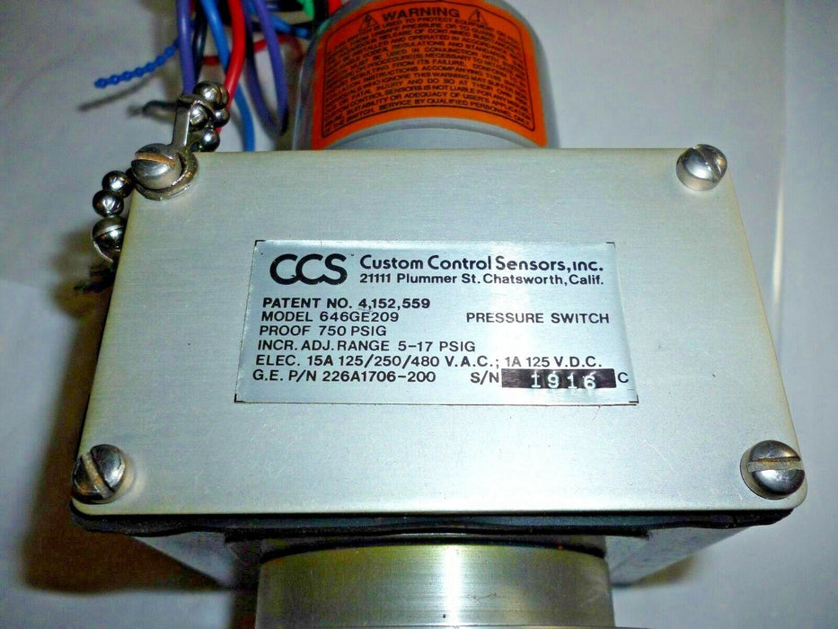 Custom Controls Dual Temperature Pressure Switch 646GE209