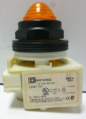 Square D 9001KM32 Panel Indicator with Amber Lamp
