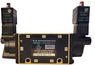 Norgren K71DA00-KV2-KV2 110/120 V AC 1/4" NPT 150 PSIG 5/2 Solenoid Valve
