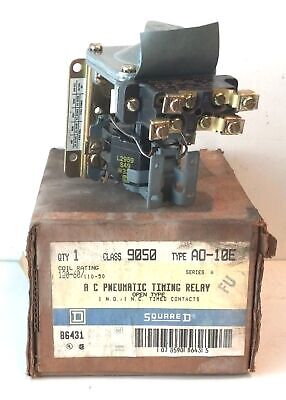 Square D 9050-AO-10E 110/120 V AC 1 NO/1 NC Open Type AC Pneumatic Timing Relay
