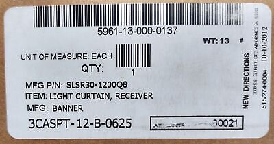 Banner Engineering SLSR30-1200Q8 71255 EZ-SCREEN Safety Light Curtain Receiver
