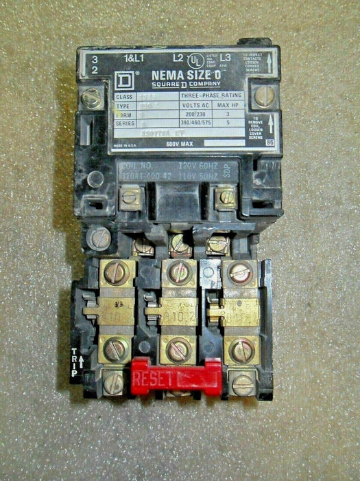 Square D 8536-SB0-2SA/ 8536-SBO-2SA SIZE 0 Starter