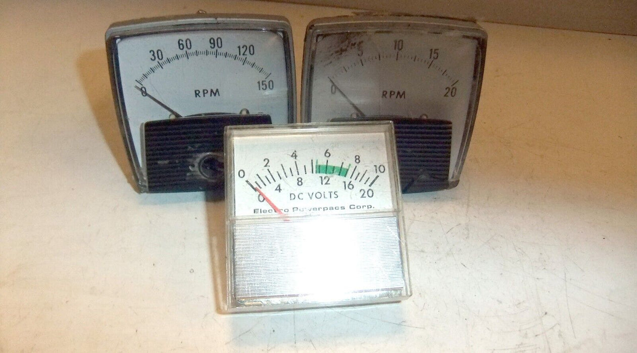 3 Gauges 0-20 RPM 0-150 RPM 0-20 DC Volts Process Measurement