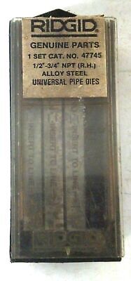 Ridgid 47745 1/2" - 3/4" NPT Right Hand Universal Alloy Steel Pipe Dies