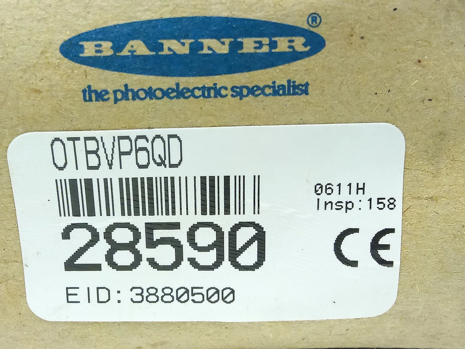 Banner Engineering OTBVP6QD 10-30 V DC Optical Touch Button w/ Black Field Cover