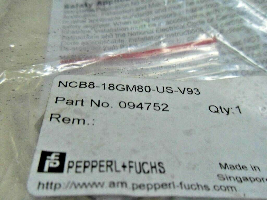 Pepperl 094752 Proximity Switch 18-GM80-US-V93