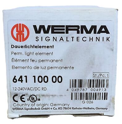 WERMA 641 100 00 12-240V Red Stacklight Lamp Holder No Lamp