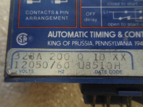 1 ATC 328A 200 Q 10 XX TIME DELAY RELAY