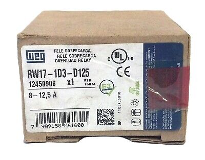 WEG RW17-1D3-D125 8-12.5 A Bi-Metallic Thermal Overload Relay