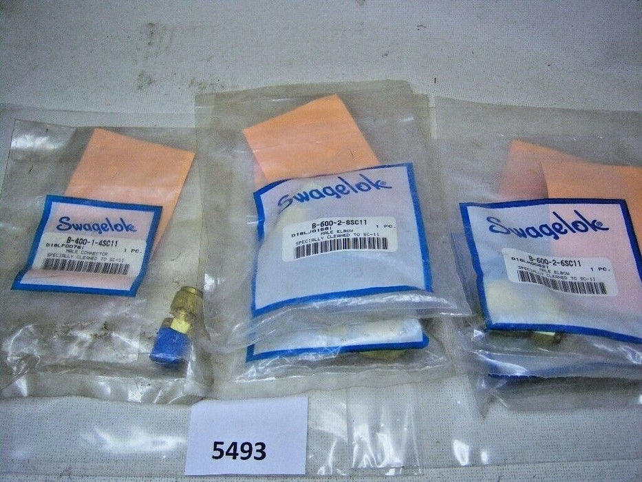 Lot of 5 Swagelok Male Elbows & Male Connectors Specially Cleaned
