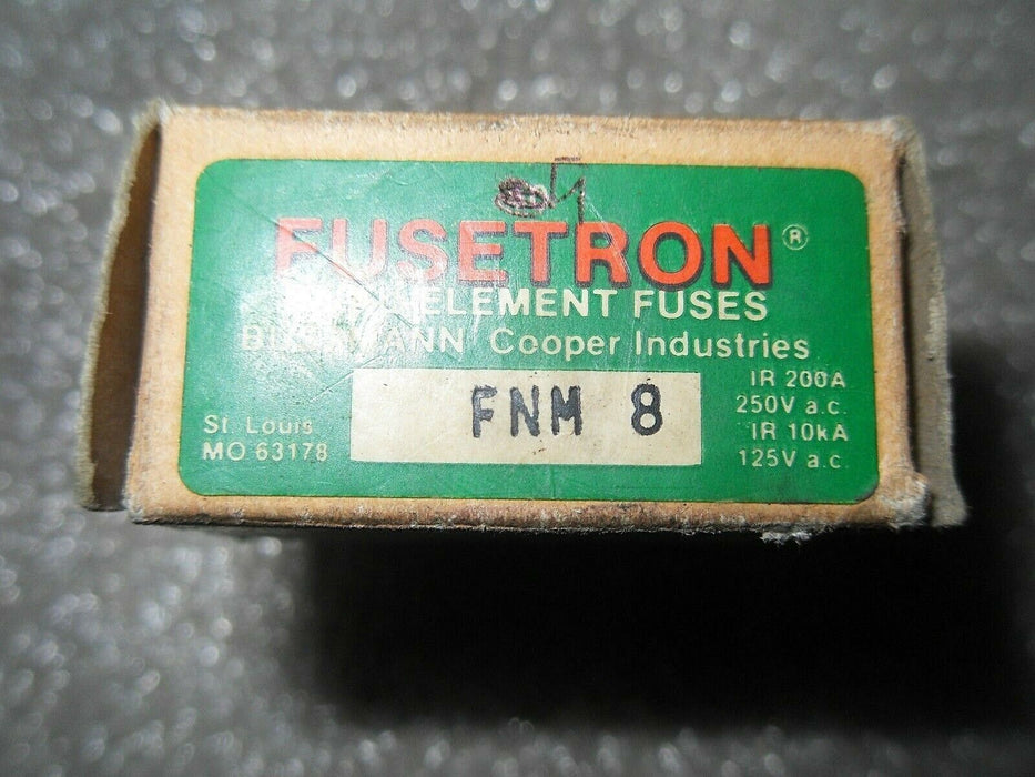 9 Bussmann Fusetron FNM-8 250VAC Dual Element Fuses