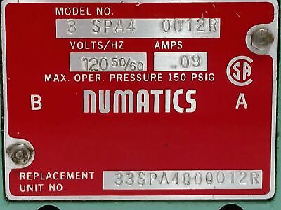 Numatics 33SPA4000012R Valve