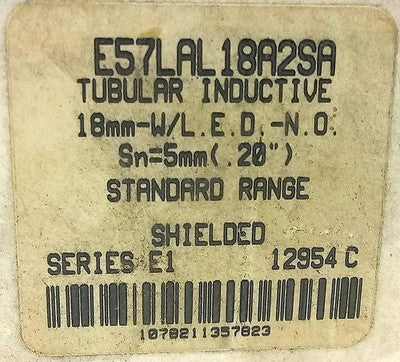 Cutler-Hammer E57LAL18A2SA 20-250 VAC Shielded Inductive Proximity Sensor w/ LED