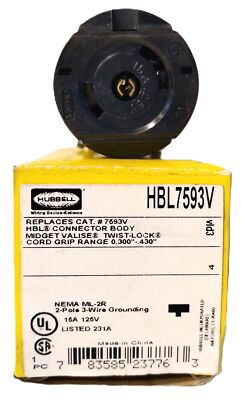 Hubbell HBL7593V MIDGET VALISE ® TWIST-LOCK ® 2 Pole 2 Wire Receptacle