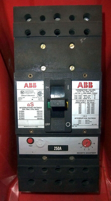 ABB UXAB-718530-R-999 Circuit Breaker 250A Trip