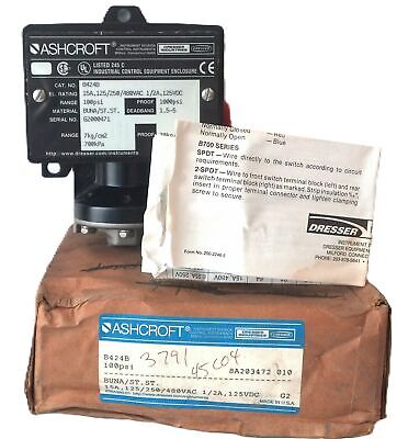 Ashcroft B424B 125/250/480 V AC 15 A 100-1000 PSI Pressure Switch