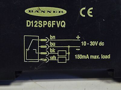 Banner Engineering D12SP6FVQ Fiber Optic Photoelectric Sensor