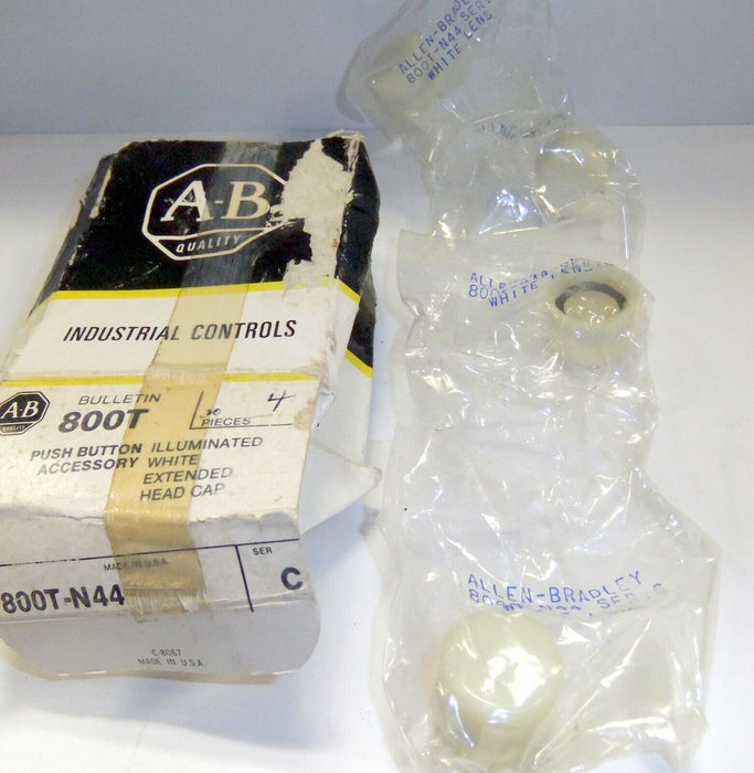4 Allen-Bradley Pilot Light Caps 800T-N44