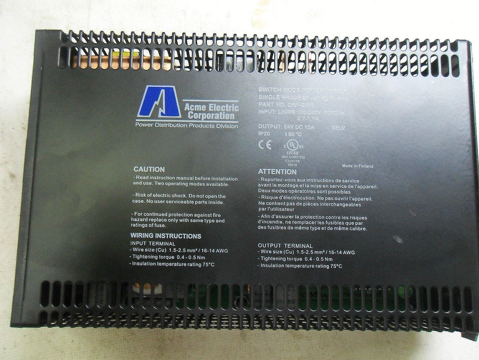 ACME ELECTRIC DR-12410 POWER SUPPLY