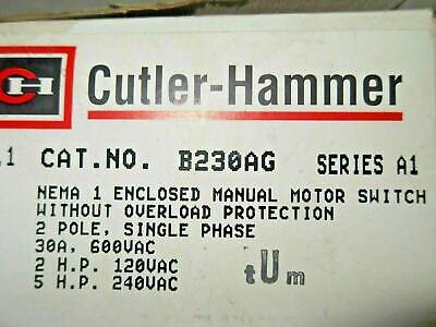 Cutler-Hammer B230AG NEMA 1 Enclosed Manual Motor Switch