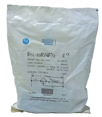Allen-Bradley 871L-D20EP40-T3 10-60 V DC 400 mA Inductive Proximity Sensor