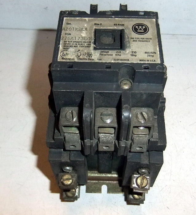 Westinghouse 276A173G01 Contactor A201K2CA 3P 110/120V