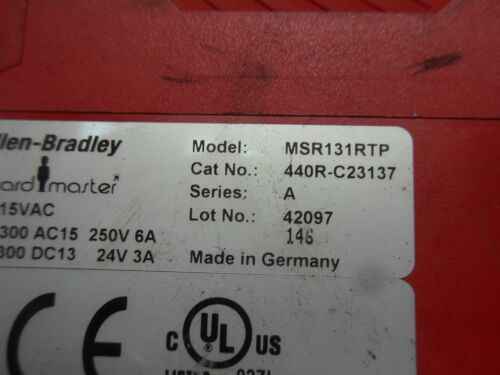 1 Allen-Bradley MSR131RTP SAFETY RELAY