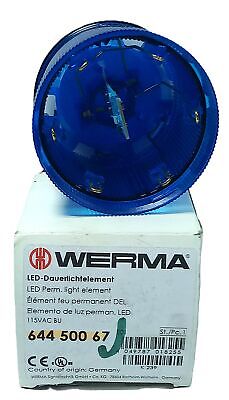 WERMA 644.500.67 115 V AC Blue Steady Beacon Light Lens w/ LED Bulb