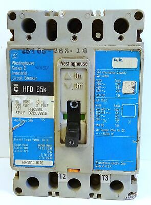 Westinghouse HFD3090L 600 V AC 90 A 3-Pole NEMA F Molded Case Circuit Breaker