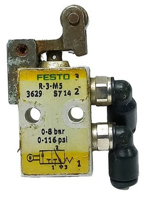 Festo R-3-M5 0.95-8 Bar Mechanical Roller Lever Valve